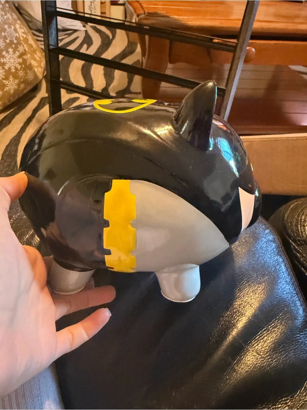 DC Comics Black and Pink Ceramic Piggy Bank